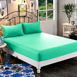Elegant Comfort 1500 Premium Hotel Quality 1-Piece Fitted Sheet, Softest Quality Microfiber-Deep Pocket up to 16 inch,Wrinkle and Fade Resistant, Twin/Twin XL, Paradise Teal