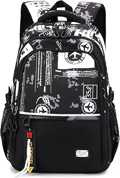 MITOWERMI Boys Backpack for Kids Airplane School Bags for Elementary Primary Student Bookbags Middle Backpacks Teen Casual Travel Back Packs