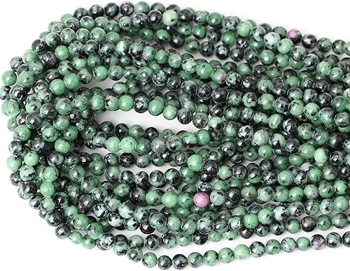 Miniatura 3 de Cuentas redondas sueltas de zoisita rubí natural de 6mm (1564 pulgadas), cuentas para diseño de joyas, 60 cuentas en 1 cuerda de 15 pulgadas