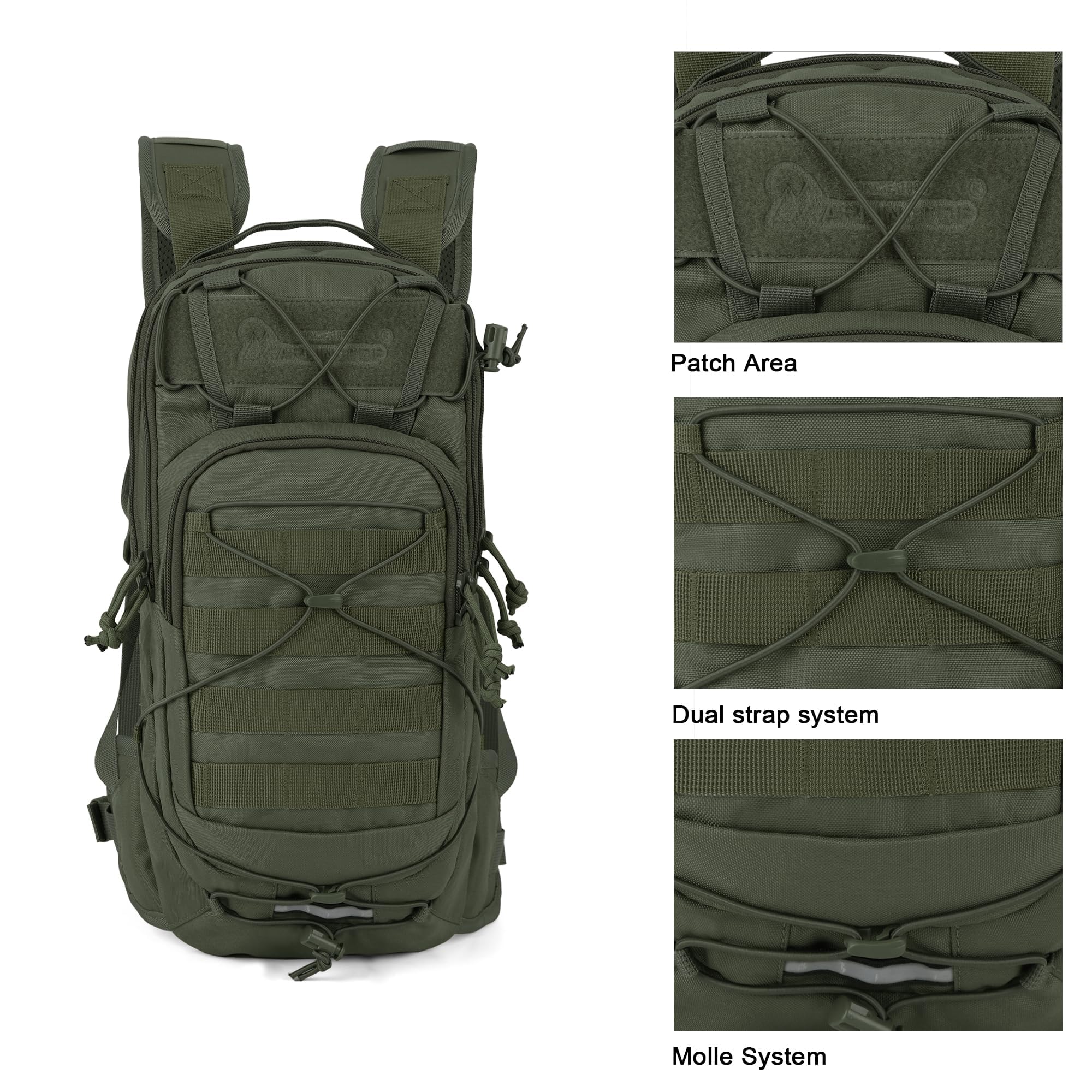 Mardingtop Mochila deportiva ligera de 10 l con compartimento para burbujas y Molle – Transpirable para ciclismo, correr, senderismo, uso diario