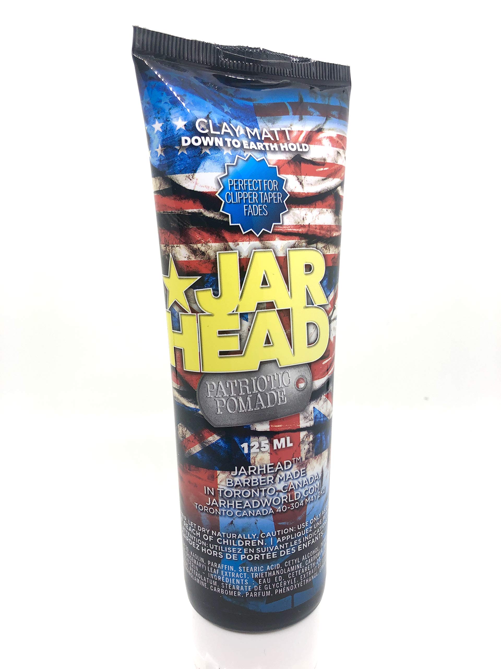 JARHEAD CLAY MATTE HAIR STYLING POMADE-BASED, NATURAL, NO-SHEEN RELAXED AND CONTROLLED LOOK - MASCULINE, CITRUS-LIME AND SMOKY CIGAR SCENT - 4.4 FL OZ.