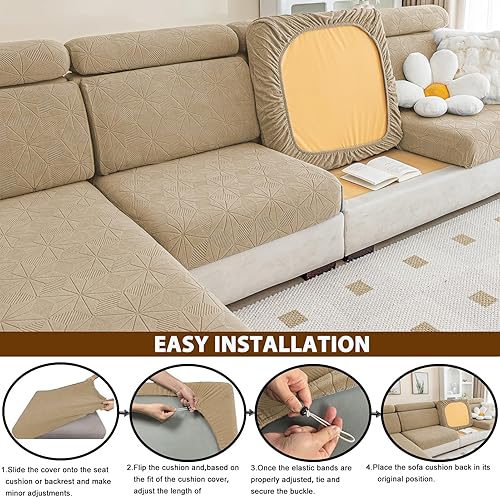Miniatura 4 de Funda para sofá, fundas elásticas para cojín de respaldo de sofá, funda elástica en forma de L, fundas de cojín para respaldo, funda protectora de