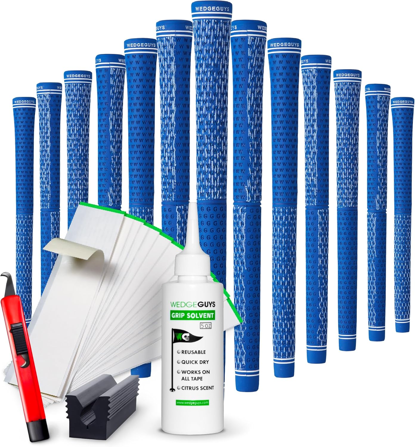 Wedge Guys DC Tour Golf Grips Kit – 4 Grip Zones for Supreme Comfort & Control - All-Weather Performance Golf Club Grips Replacement for Regripping Wedges Drivers Irons Hybrids, Midsize or Standard