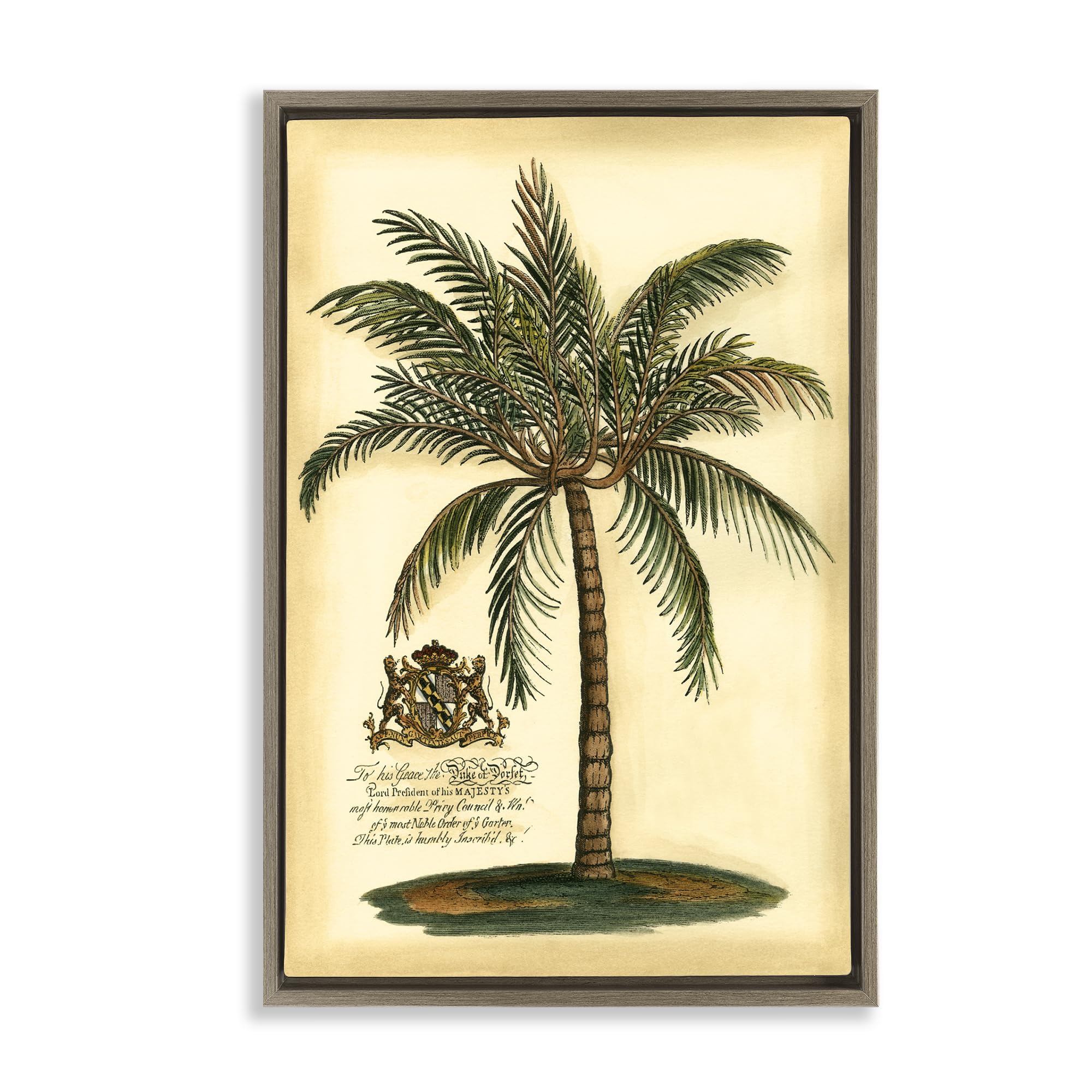 'British Colonial Palm'| Floating Frame Canvas Art