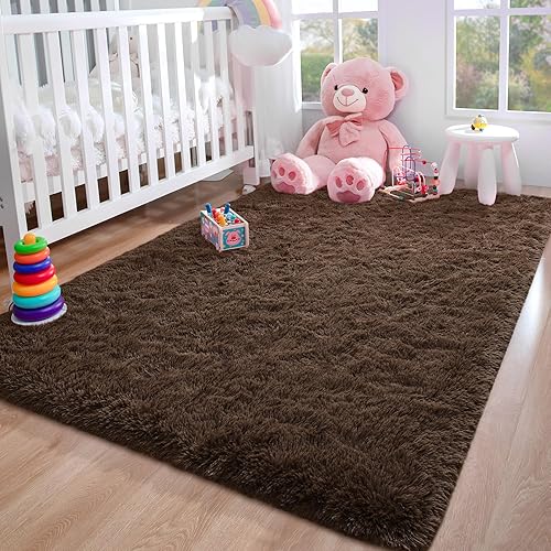 Vista 75 de Foxmas Alfombras de Área Suaves y Esponjosas para Dormitorio, Habitación de los Niños, Alfombra de Guardería de Felpa Peluda, Tapetes Decorativos