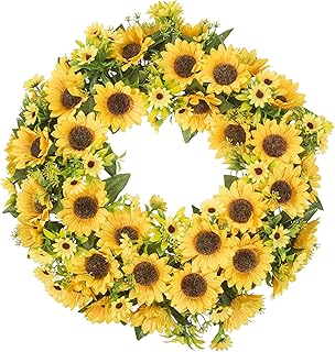 SHELTERION Sunflower Wreath 19.5