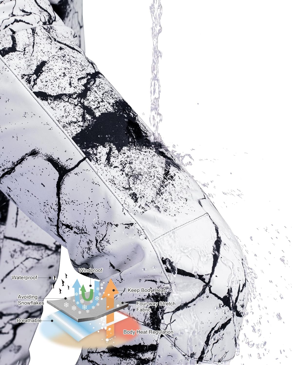 33,000ft Women's Softshell Snow Pants Waterproof Warm Ski Pants Insulated Ripstop Snowboard Winter Pants - Image 5