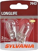 Sylvania 7443 Long Life Mini Bulbs (2 Pack) - Durable DRL & Reverse Lights, Twice Standard Bulb Life