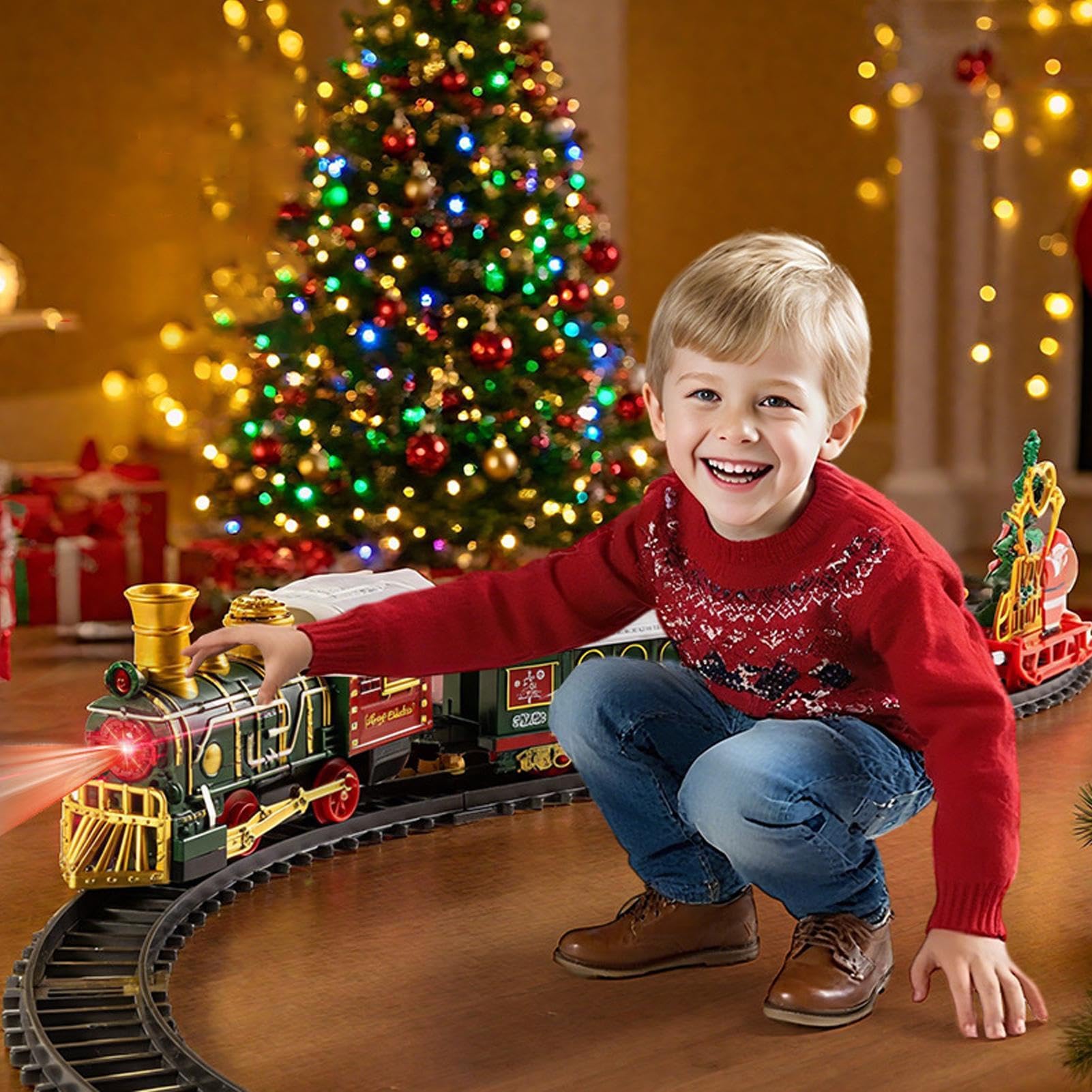 Set Trenino di Natale Locomotiva Vintage Interattiva con e Suoni