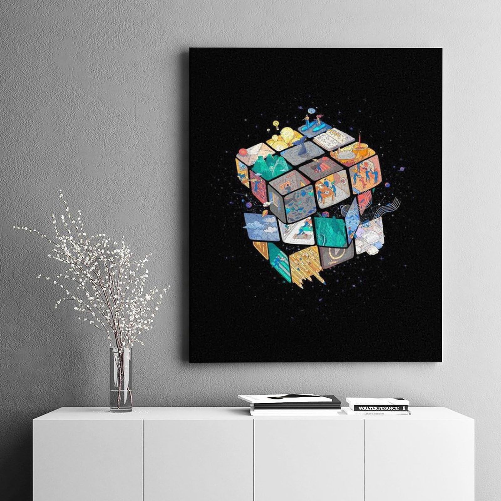 Amazon | カラールービックキューブ 数字キットによる絵画 数字油絵