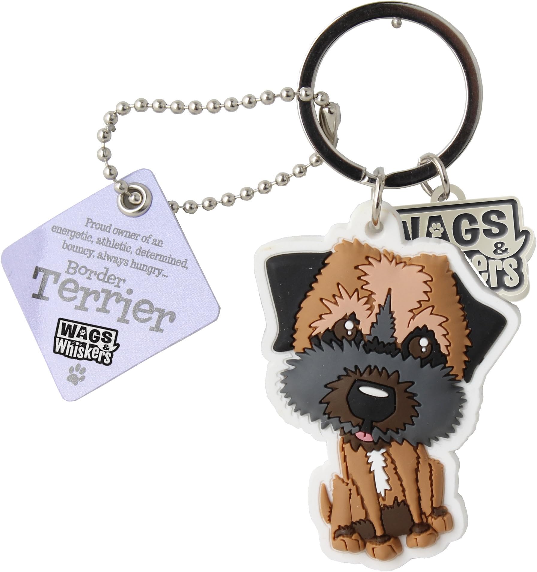 Wags and Whiskers Border Terrier Key Chain with Keyring/Key Holder (886767110455)