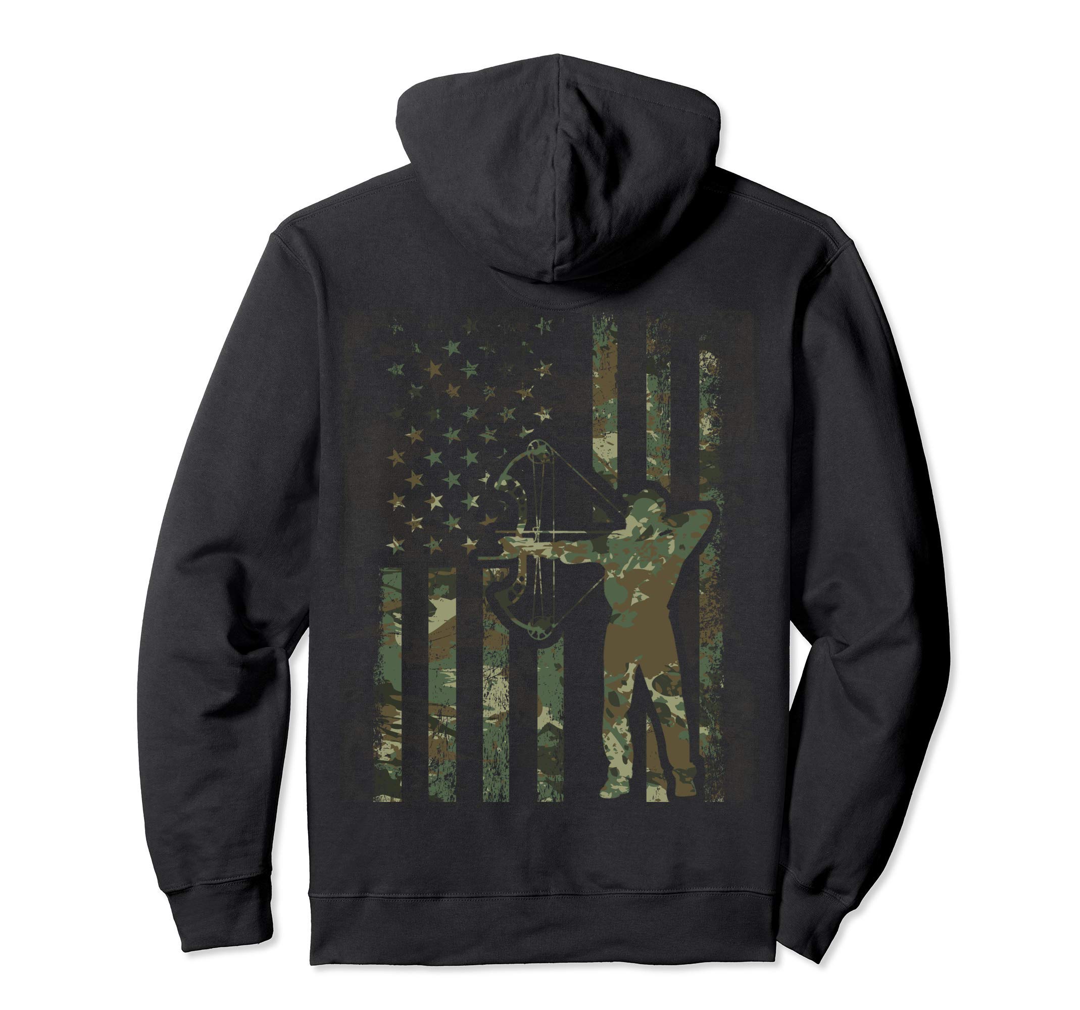 Deer Hunting Shirts Men & Camouflage Hunter ShirtCamo American Flag Buck Hunting Gift for Bow Hunter Pullover HoodieOEKO-TEX STANDARD 100