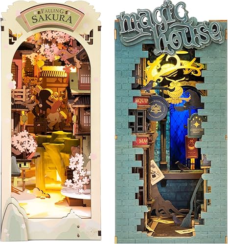 Rolife Kits de rincón de libros de bricolaje LED decorativo para estantería, kit de modelo en miniatura, rompecabezas 3D de madera para adultos, disponible en Yaxa El Salvador