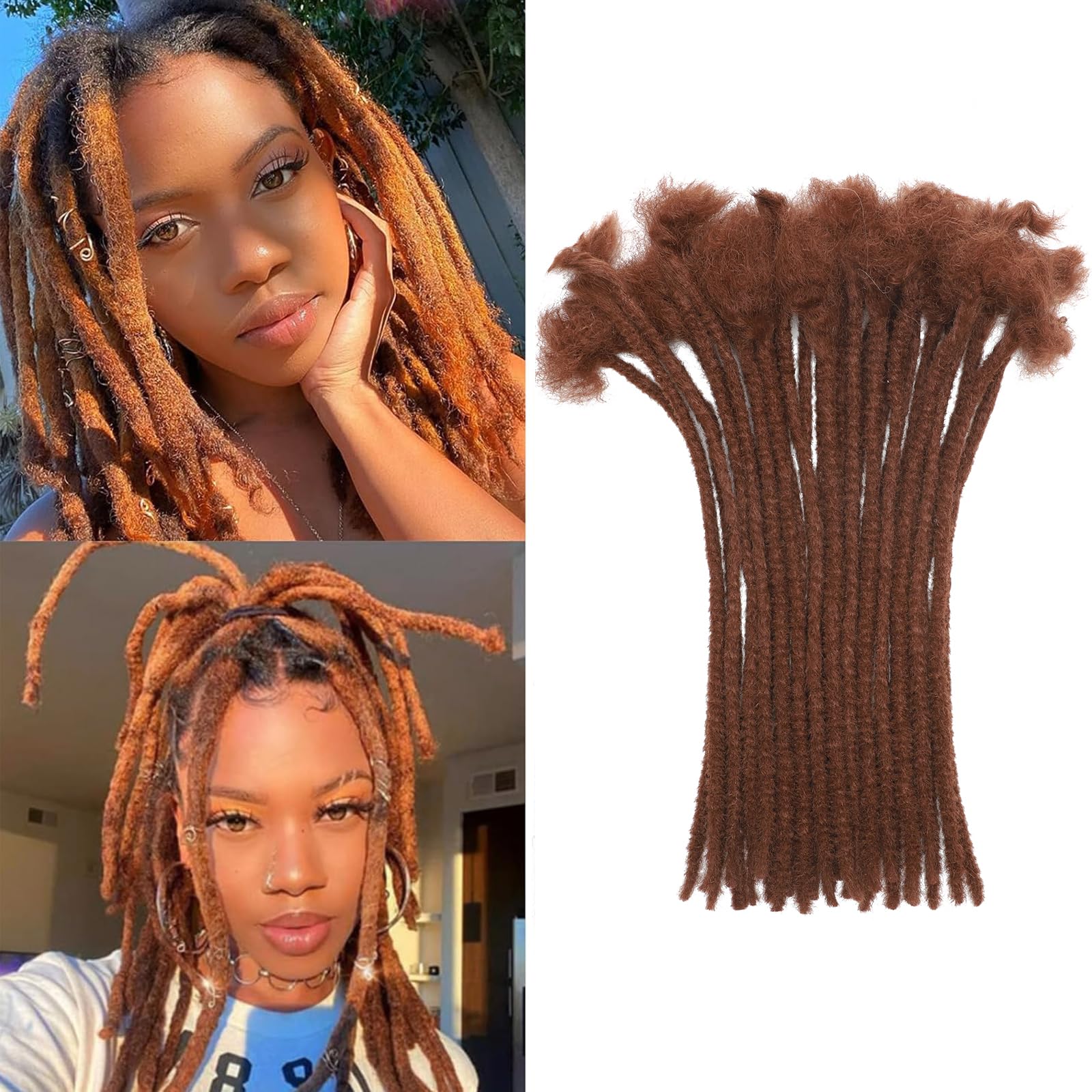 QIDESHENG 12 Inch Dreadlock Extensions Synthetic Hair 30Strands 0.8 Width Handmade Dreads Hair Extensions Reggae Braids Locs Synthetic Hippie Single Ended Dreads for Women/Men/Kids (30#