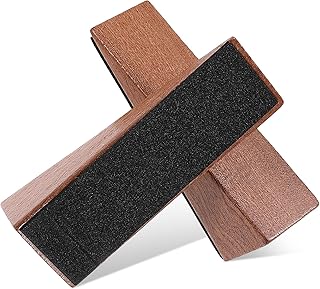 2PCS Door Stop Wedge Wooden Door Stopper Solid Non-Slip Doorstop Shims Doorstops with Large Non Skid Rubber Base Home Triangle Security Jammer for Bottom of Doors Stops Suit Most Doors and Floor