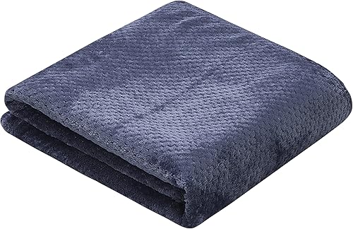 Miniatura 9 de Thesis Manta de forro polar para sofá, manta de medianoche  Manta de microfibra texturizada de punto gofre, acogedora manta suave, 50 x 60 pulgadas
