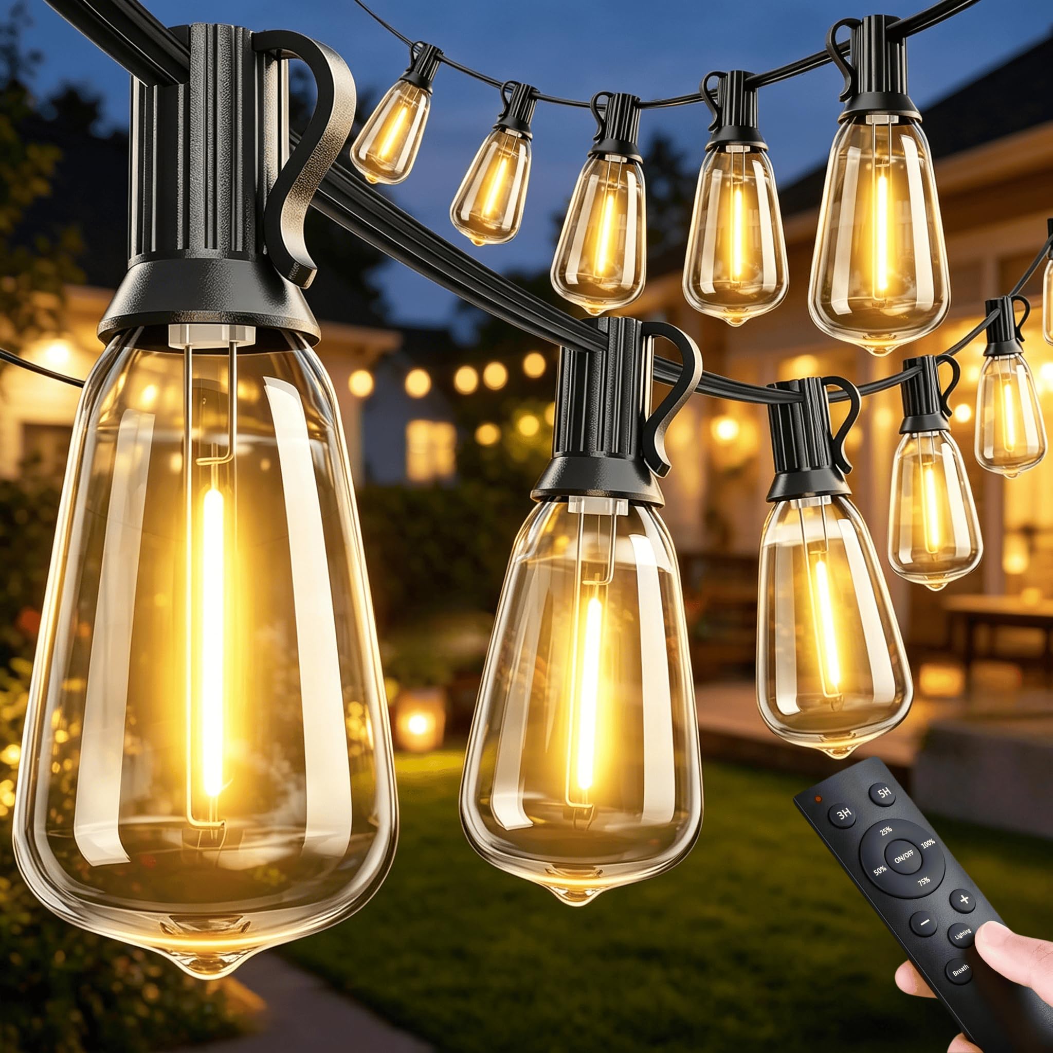 VOZUJI 100FT Outdoor String Lights