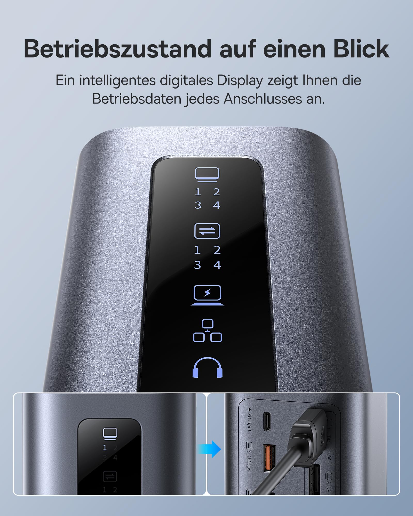 Baseus Docking Station Spacemate-Serie 11-in-1 Dockingstation 3 Monitore mit 2*HDMI 1*DP 4K@60Hz, 3*USB-A/C 10Gbps, 1 Gbps Ethernet, 100W PD, Kompatibel für Laptop Dell/HP/Mac/Lenovo/Acer
