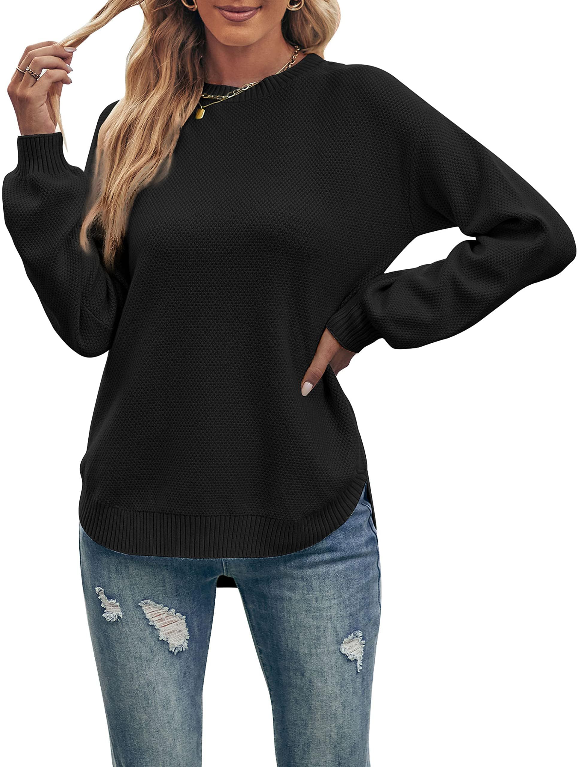 MEROKEETY Womens Fall Winter Sweaters Casual Loose Cozy Sweater Tops Pullover Jumper 2025 Fashion Outfits