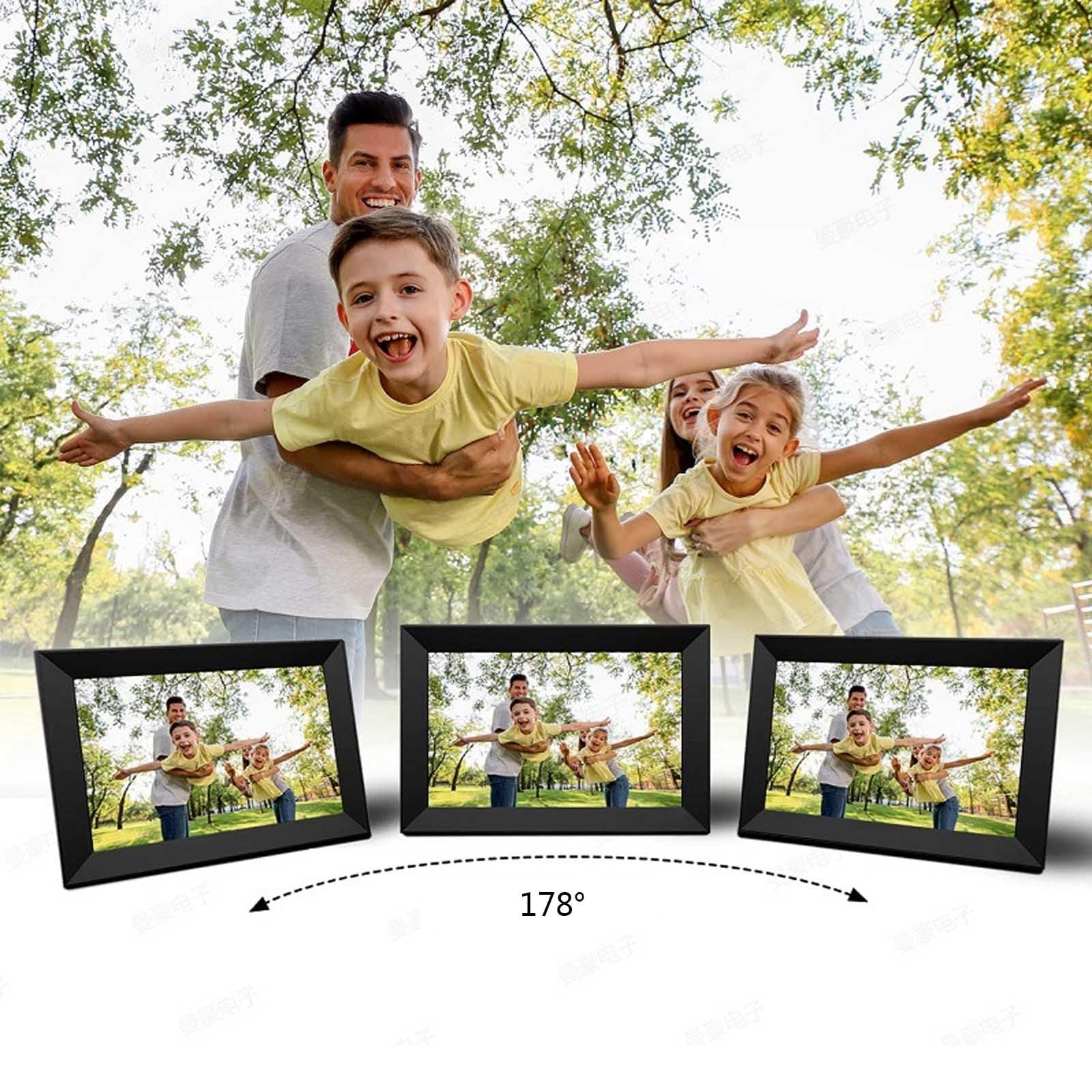 Cadre Photo numérique 10 Pouces, partagez des vidéos et des Photos instantanément par e-Mail ou Application, écran IPS, Configuration sans Effort