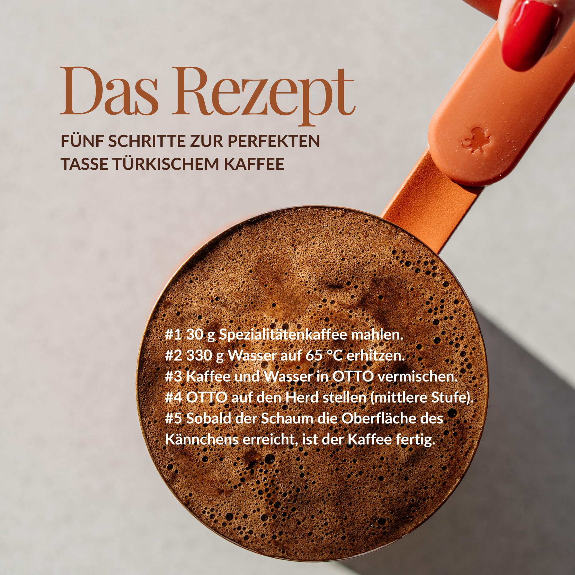 Moderna cafetera turca OTTO, 550 ml, acero inoxidable – Brick – Funciona con todo tipo de fuegos