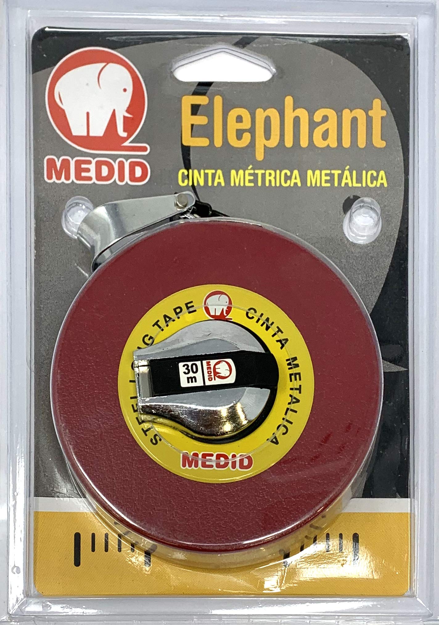 Medid MD/265030 Cintas métricas metálicas con estuche recubierto, 30 m