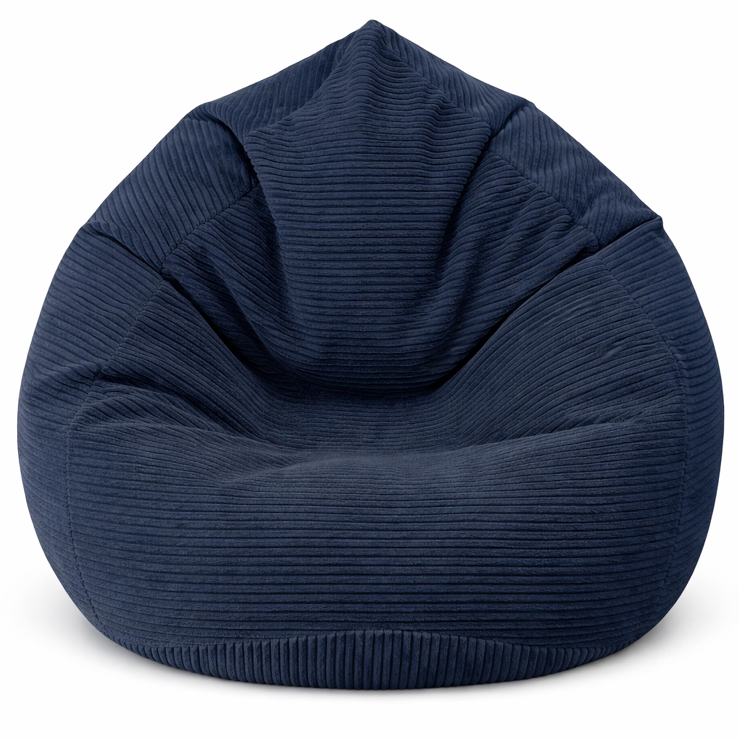 BuBiBag Premium Sitzsack Cord XXL – Fertig befüllt & Oeko-Tex Zertifiziert – Kratzfester Breitcord Gaming Sessel – Robuster Bean Bag für Kinder & Erwachsene – Pflegeleicht (Navyblue 120x95cm)