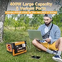 Vista 3 de Estación de energía solar portátil, batería de automóvil de 2000 amperios, batería de arranque con inversor de 400 W doble salida AC/DC/USB