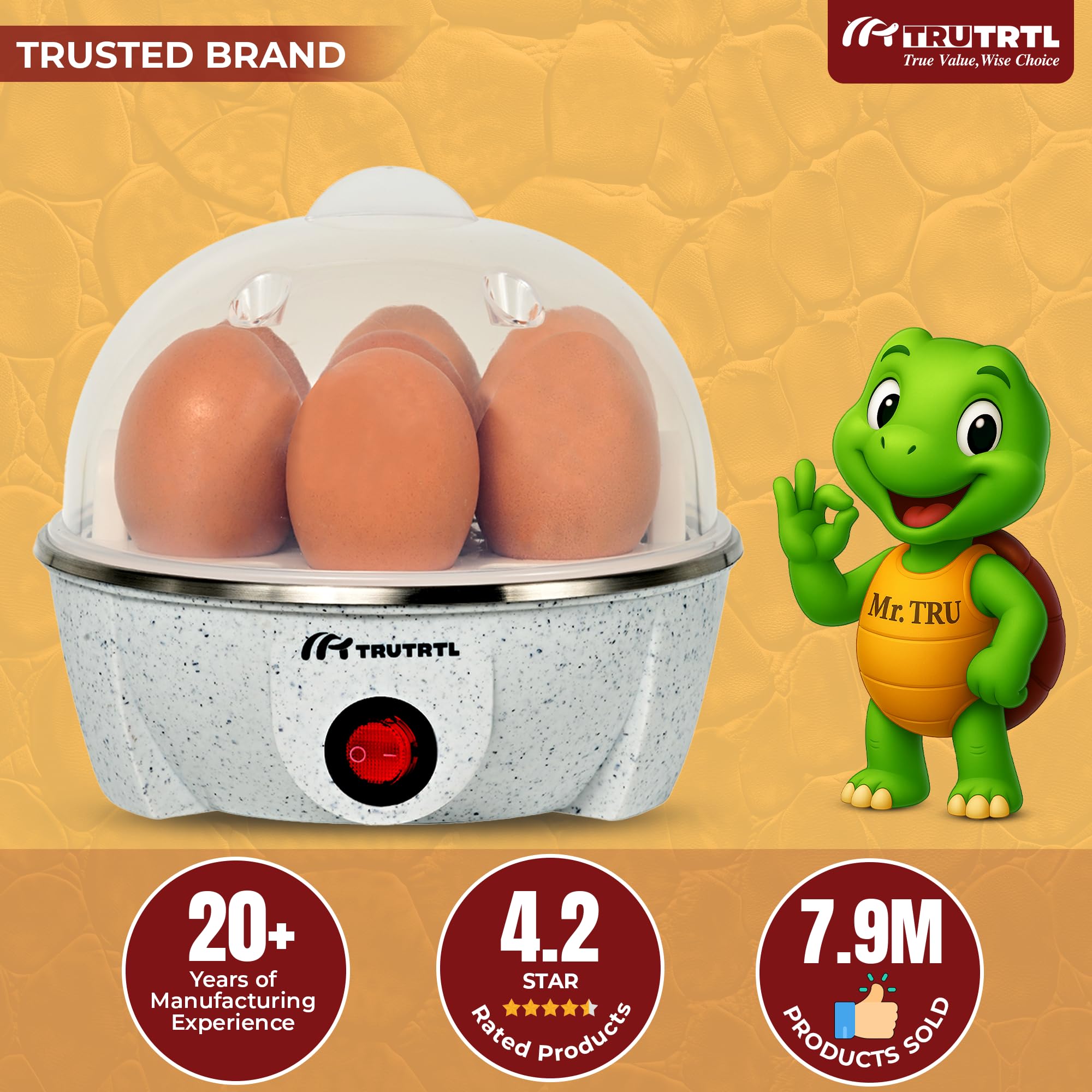 Mr. TRU Smart Egg Boiler - Boil 7 Eggs Easily -2