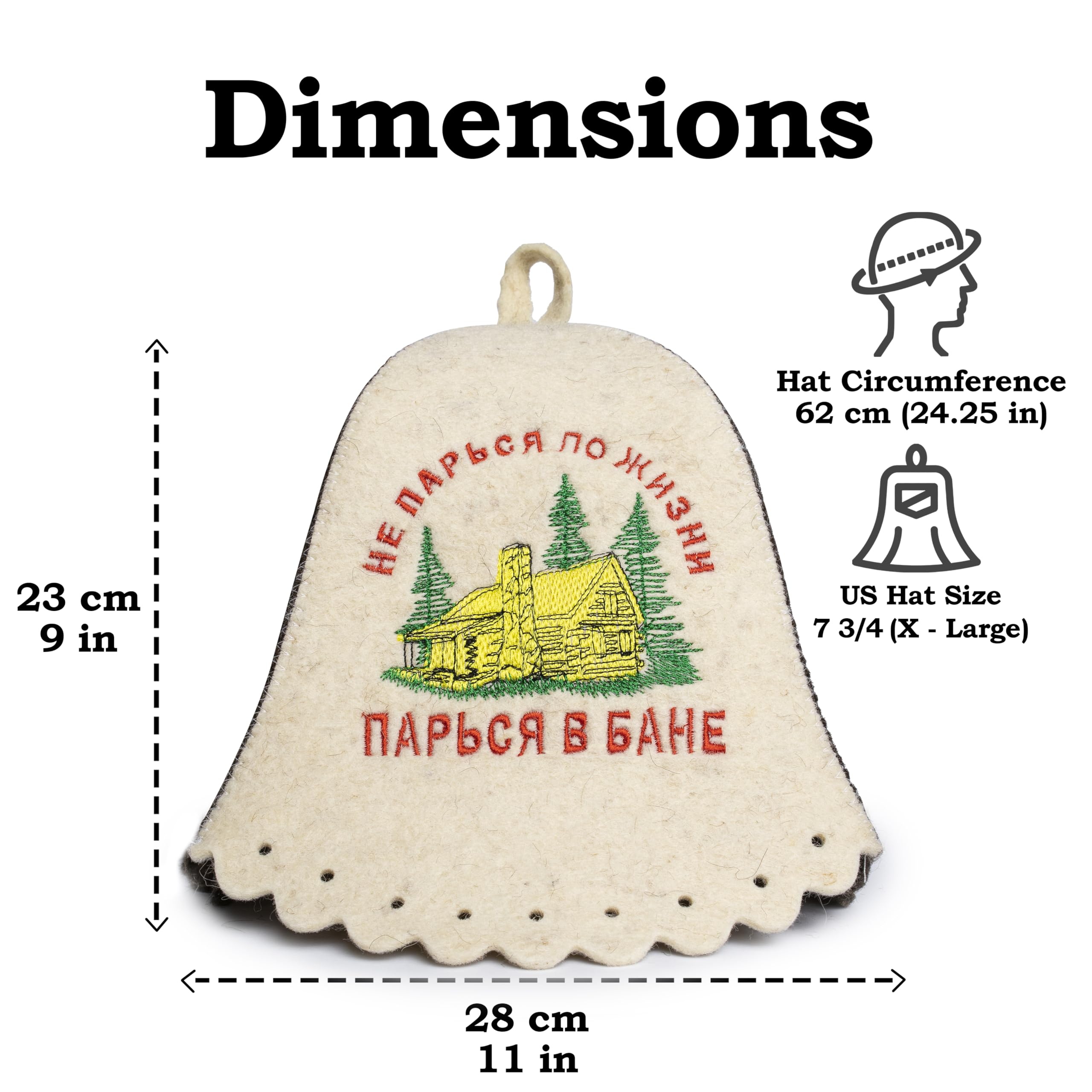 Askold Wool Sauna Hat Russian Banya Hat for Men Russian Embroidery Don’t Worry - Sauna Cap for Men Wool Sauna Hat 3mm Russian Sauna Hat for Women Felt Sauna Hat