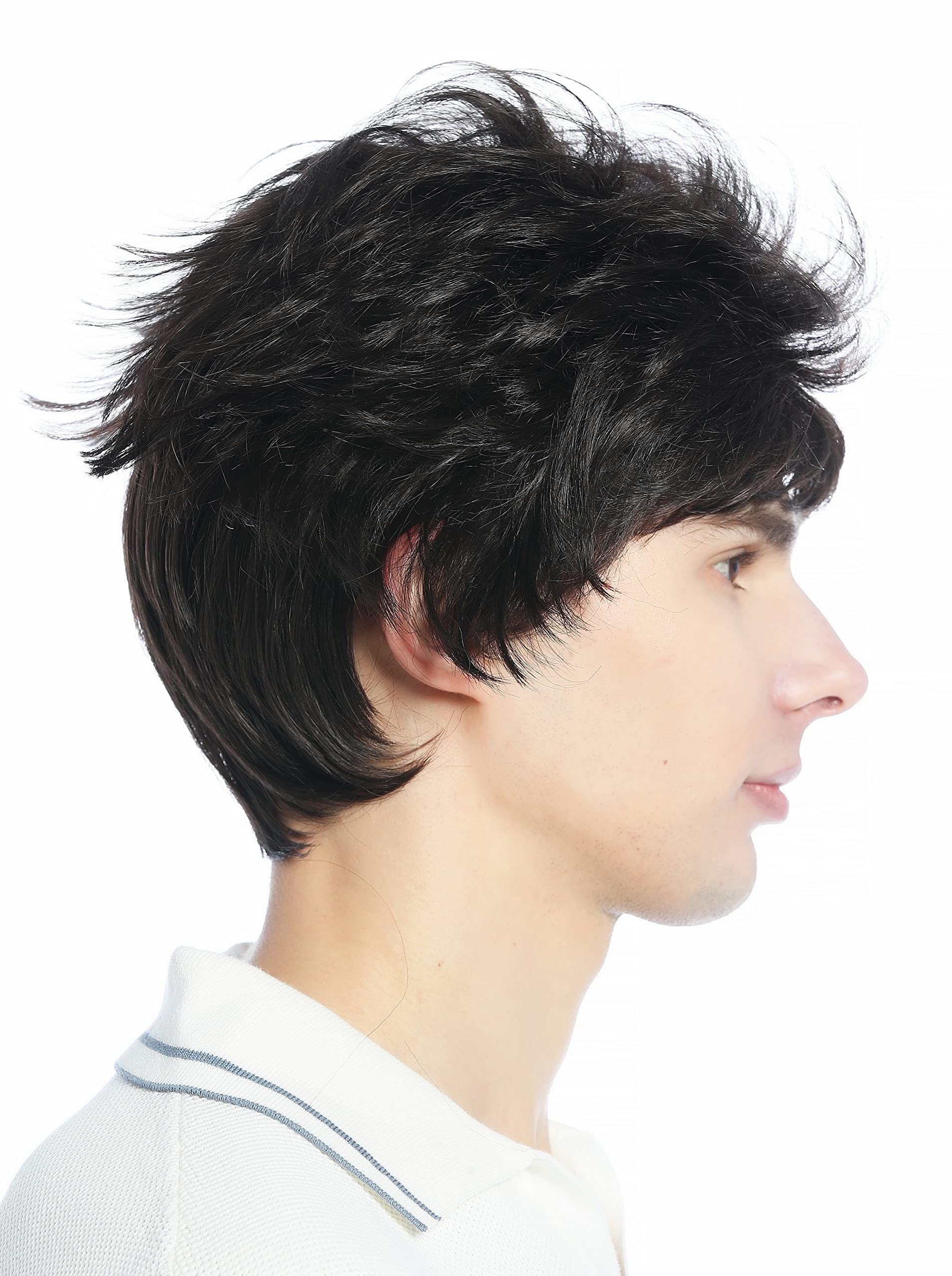 WIG ME UP - M-252A-6 Wig Men Women unisex short wild unkempt 80s retro style brown, brown (6) - Image 4