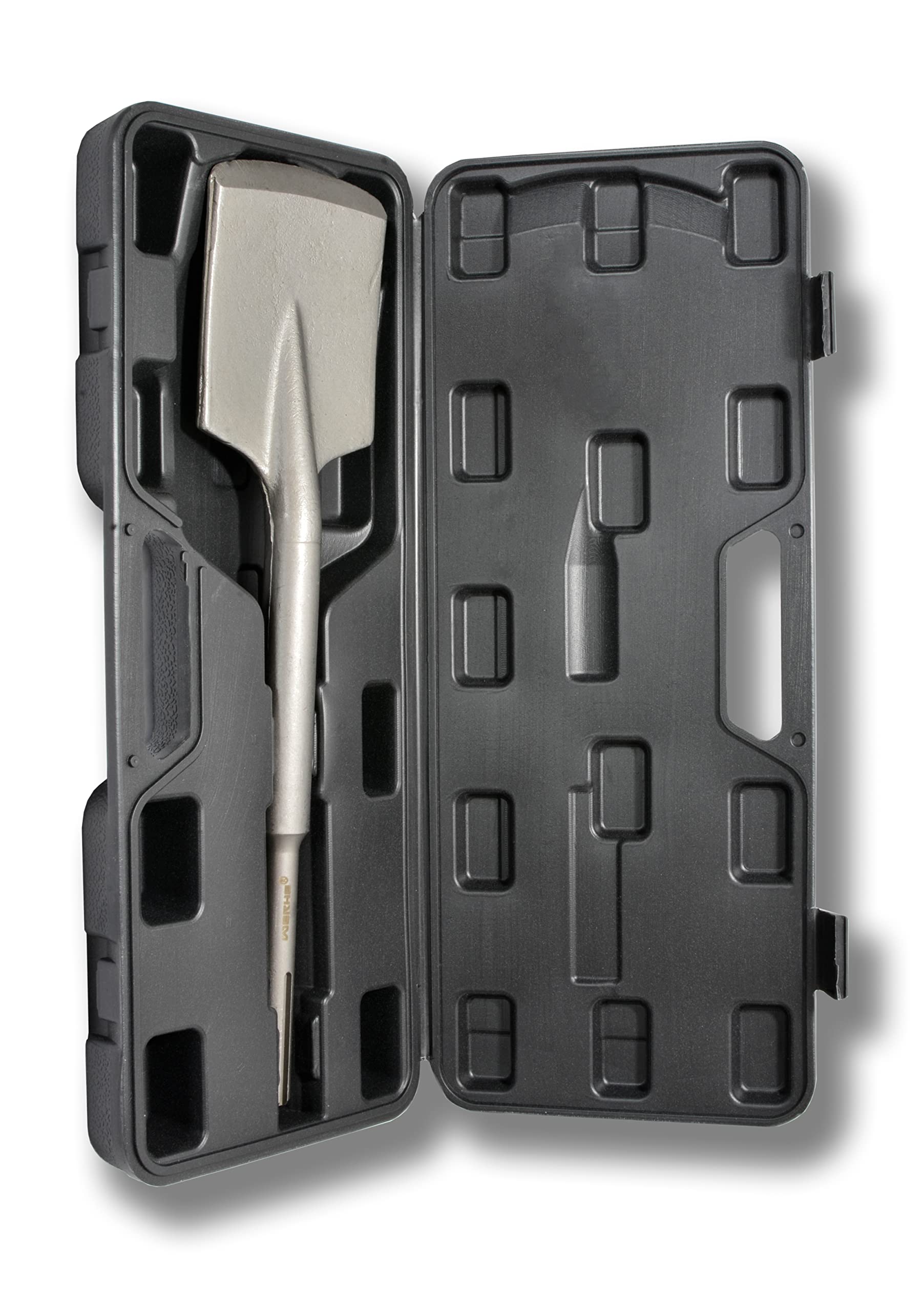 WERHE Burin pelle 110 mm de largeur x 410 mm de longueur avec emmanchement SDS-Max – pour ameublir et creuser dans les sols durs, terre, béton et asphalte – en acier allié