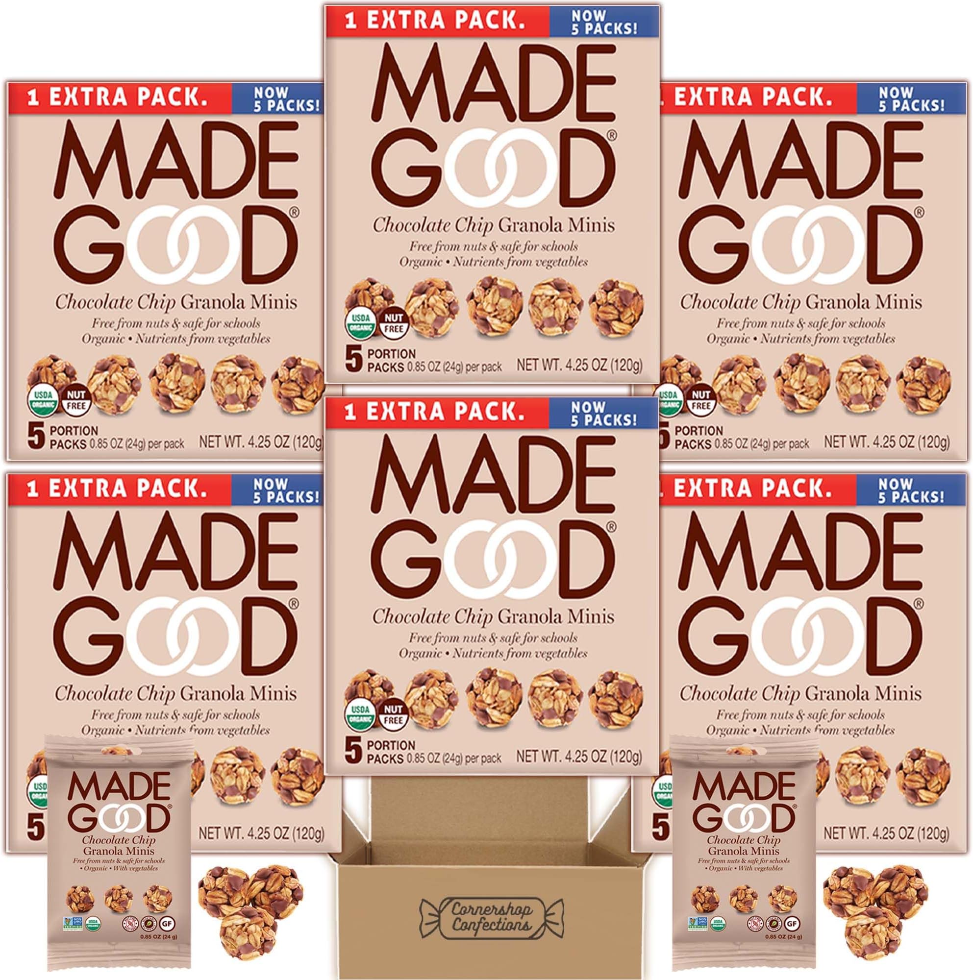 MadeGood Chocolate Chip Granola Minis Bulk Pack 6 Boxes