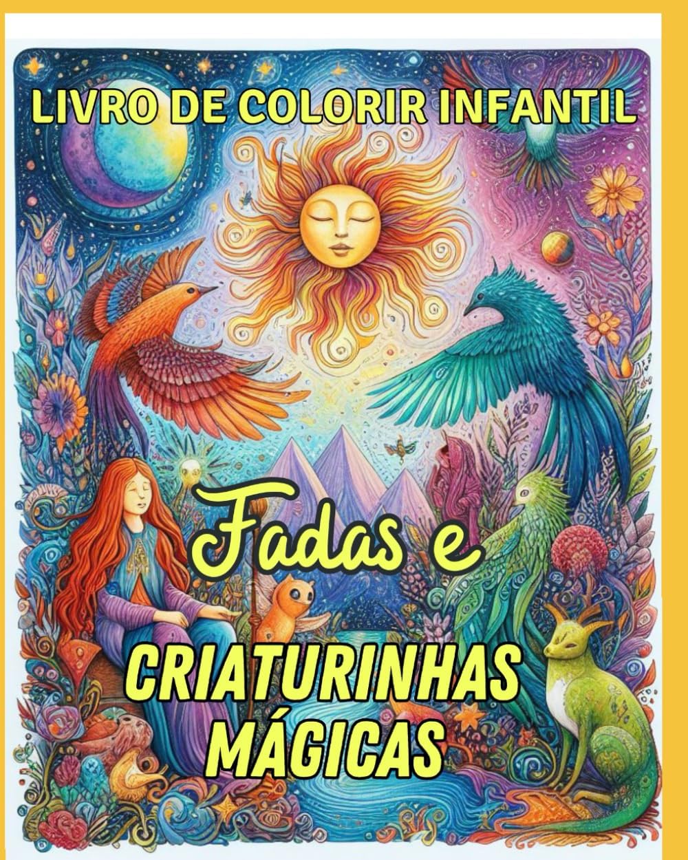 Fadas e Criaturinhas Mágicas: Livro para colorir infantil