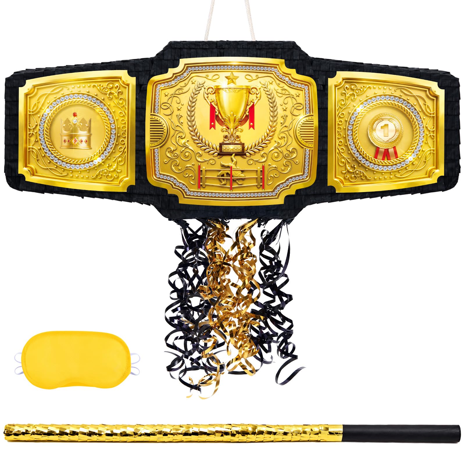 WERNNSAI 30" Large Wrestling Belt Piñata for Wrestling Party Decorations