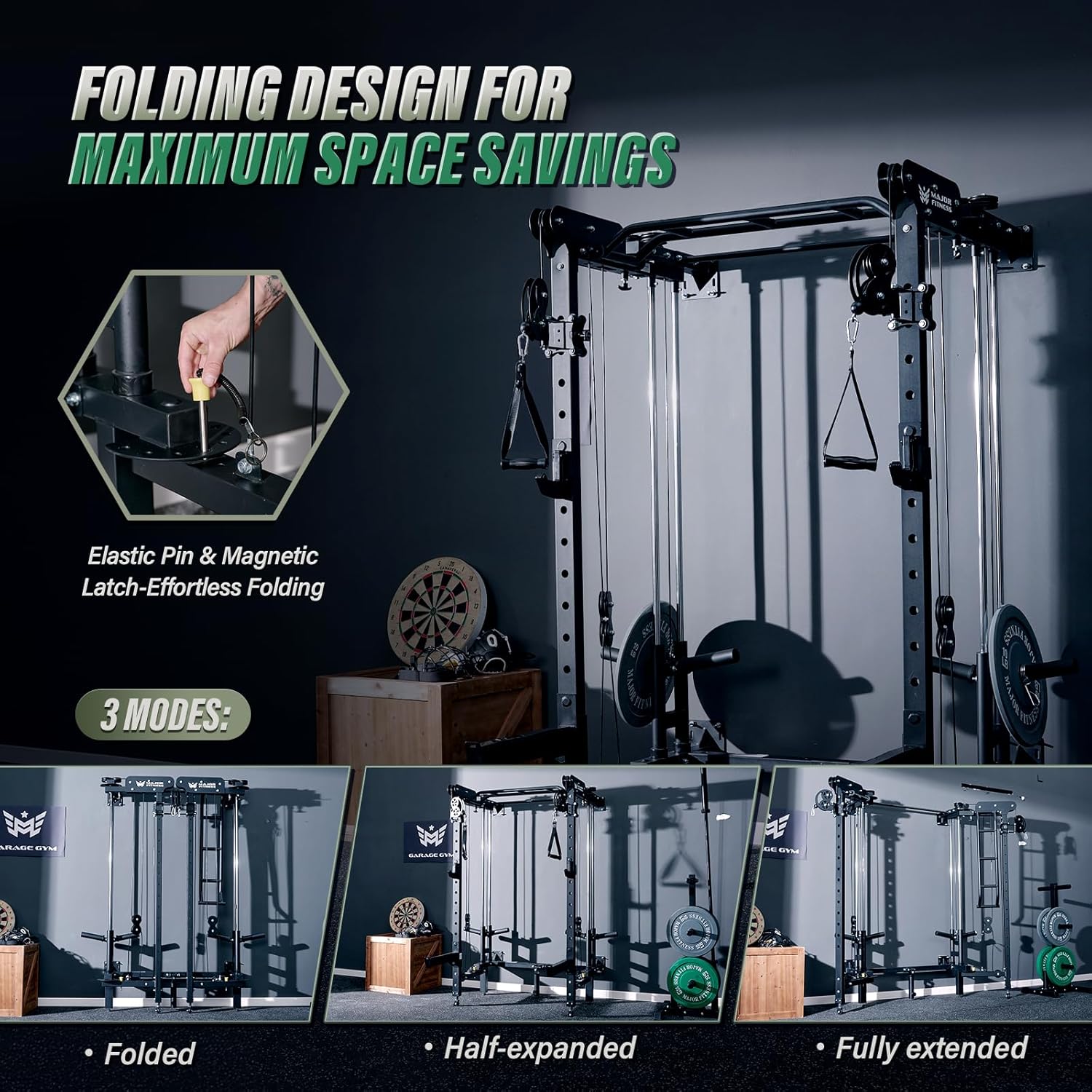 MAJOR FITNESS F35 Folding Power Rack 4-in-1 Home Gym Jamaica Ubuy