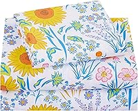 Vista 16 de Viviland - Juego de sábanas para cama individual de 3 piezas para niños y niñas, azul océano - Sábanas bajeras ajustables y planas de microfibra