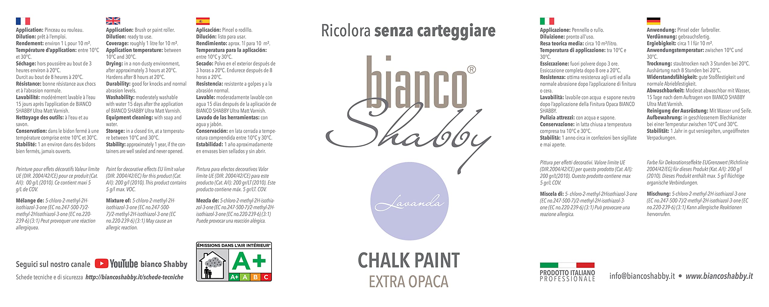 Chalk Paint Lavanda & Cera Neutra Pintura Shabby Chic (500 ml) + Cera Profesional (500 ml)