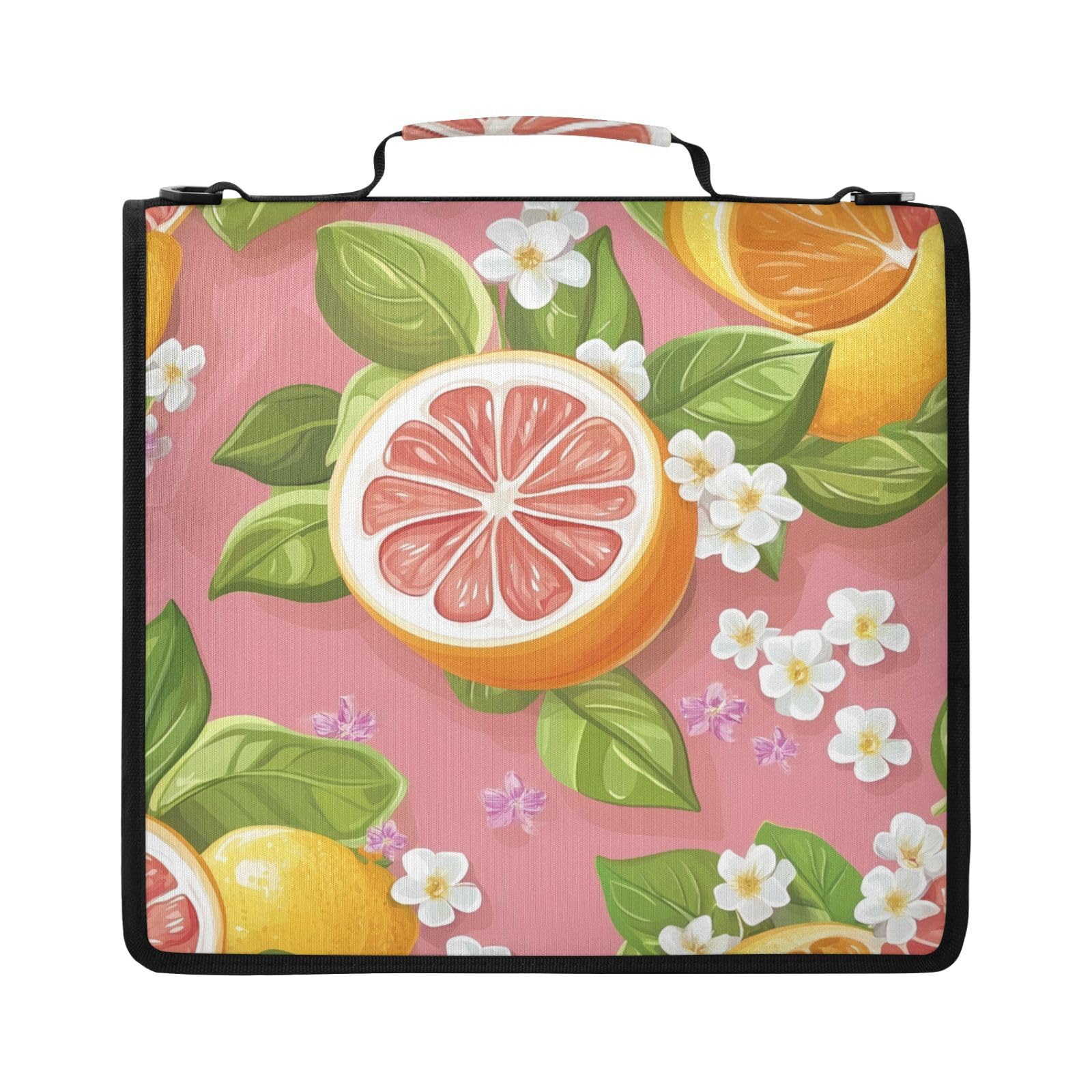 3-Ringbuchtasche mit Reißverschluss, Zitrusrot