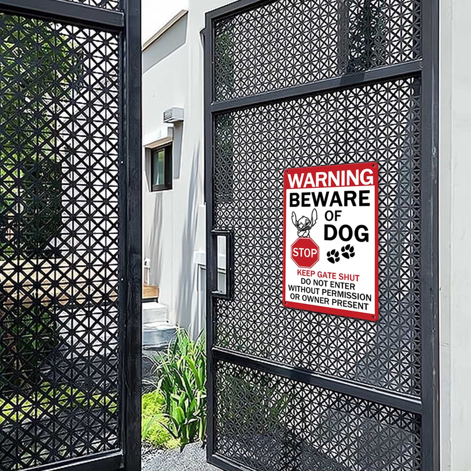 Beware Signs Plastic Transitional Home Décor Plaques & Signs Two Beware Of The Dog ...