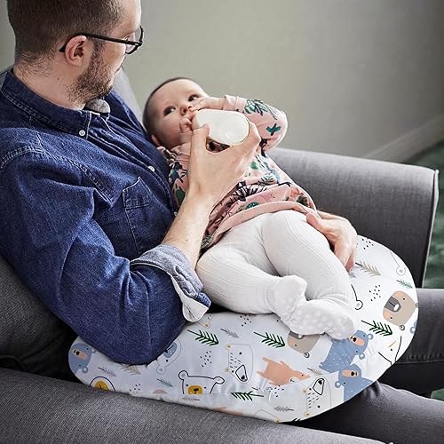 Vista 96 de Little Grape Land - Almohada de lactancia para bebés, de apoyo, alimentación con biberón, tiempo boca abajo, con funda lavable a máquina y relleno