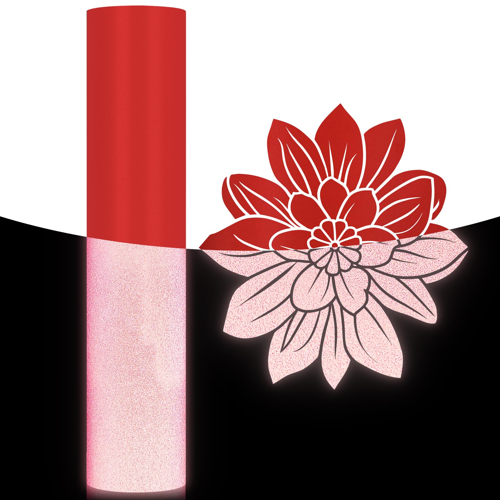 GIRAFVINYL Reflective Vinyl, 12" x 6 FT Red Reflective Permanent Vinyl for Crafts, Decals, Bikes, Motorcycles, Helmets, Mailboxes