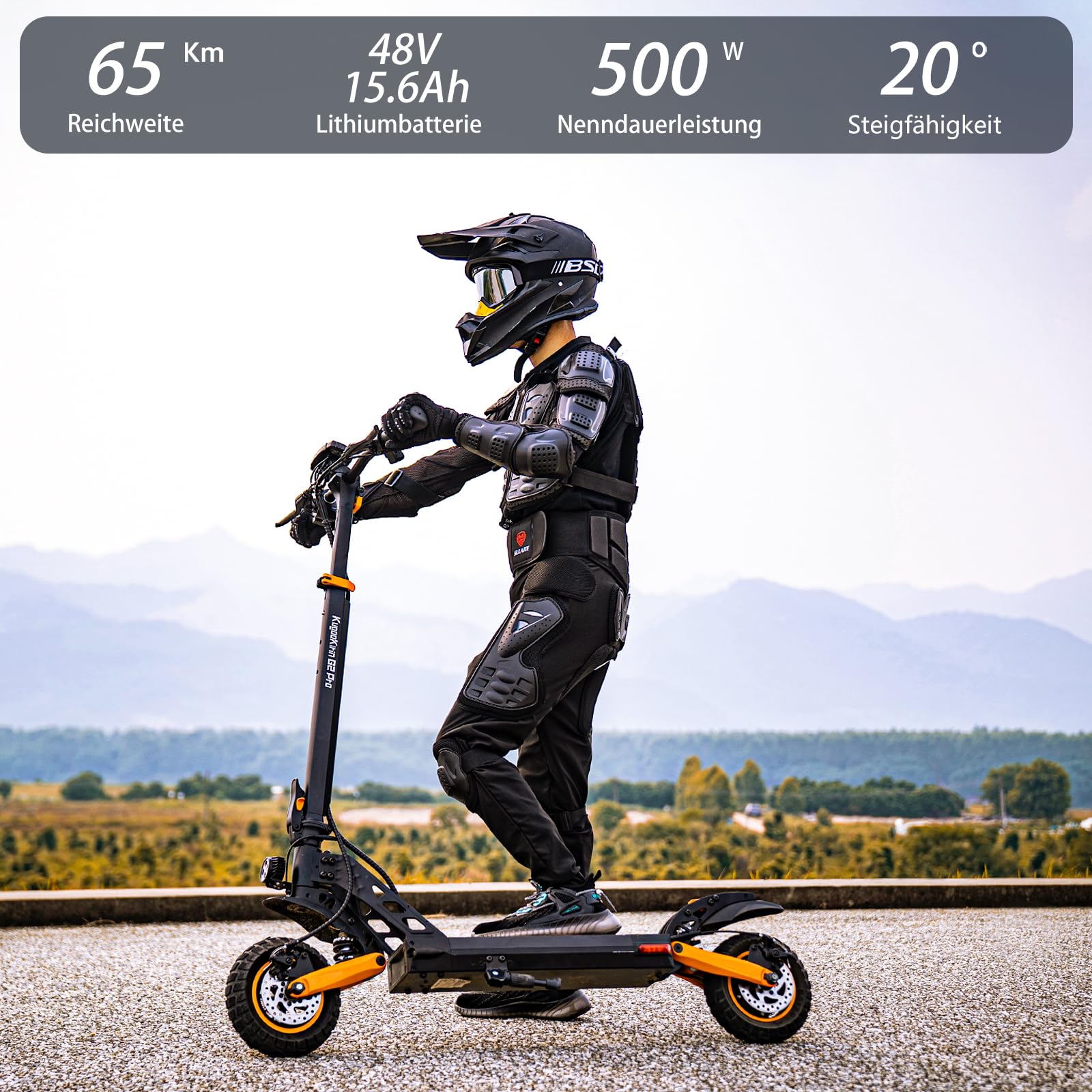 Kukirin E Scooter mit Straßenzulassung,Elektro Elektroroller Erwachsene Elektroscooter,E Roller Offroad,Elektro Scooter Roller,Patinete electrico(65 Km Reichweite),Kukirin G2 Pro