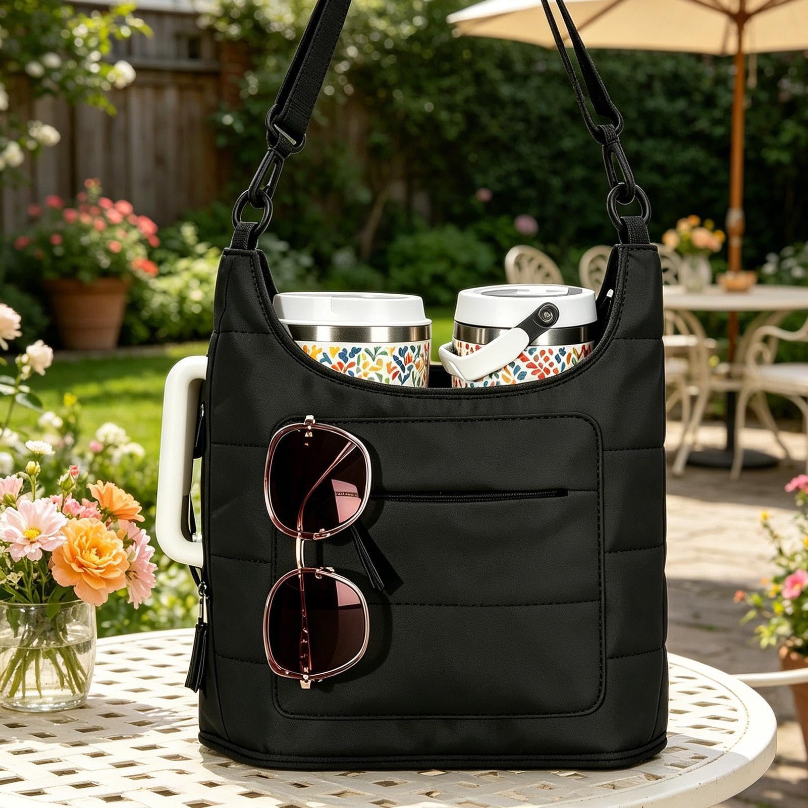 Porte-bouteille d'eau avec sangle Pochette Légère Avec Poche | Sac de transport pour boissons pour Randonnée Course Extérieur Cyclisme Salle Sport Promenade