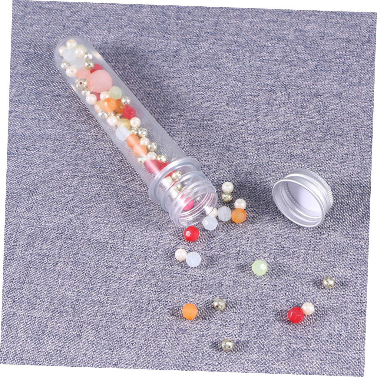 Ipetboom 50 Piezas Botella de Tubo de Ensayo Transparente Tubos de Almacenamiento de Pet para Baño y Dulces