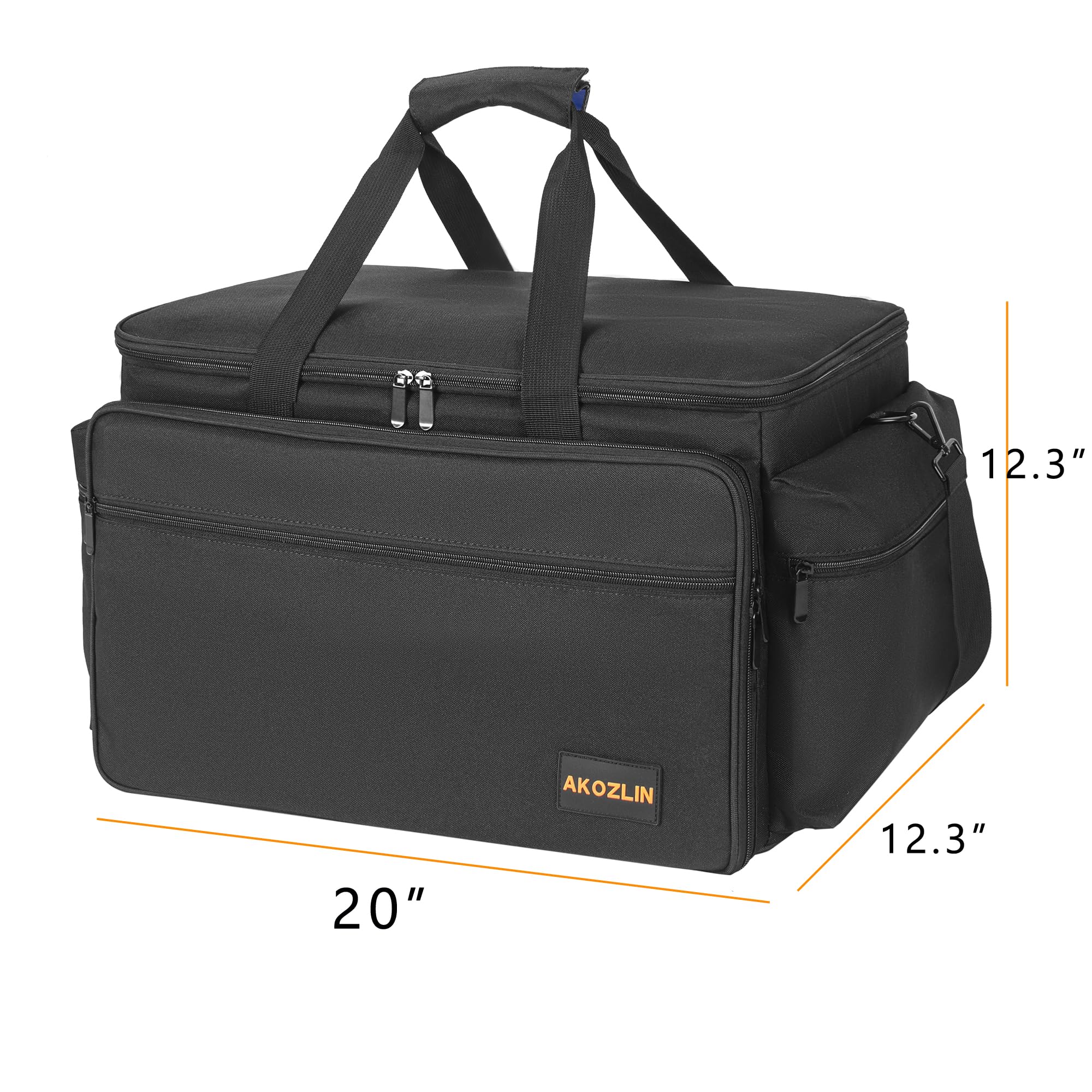 AKOZLIN Borsa per file per cavi con divisori staccabili DJ Gig Bag organizer per laptop, attrezzatura da DJ, accessori per apparecchiature musicali