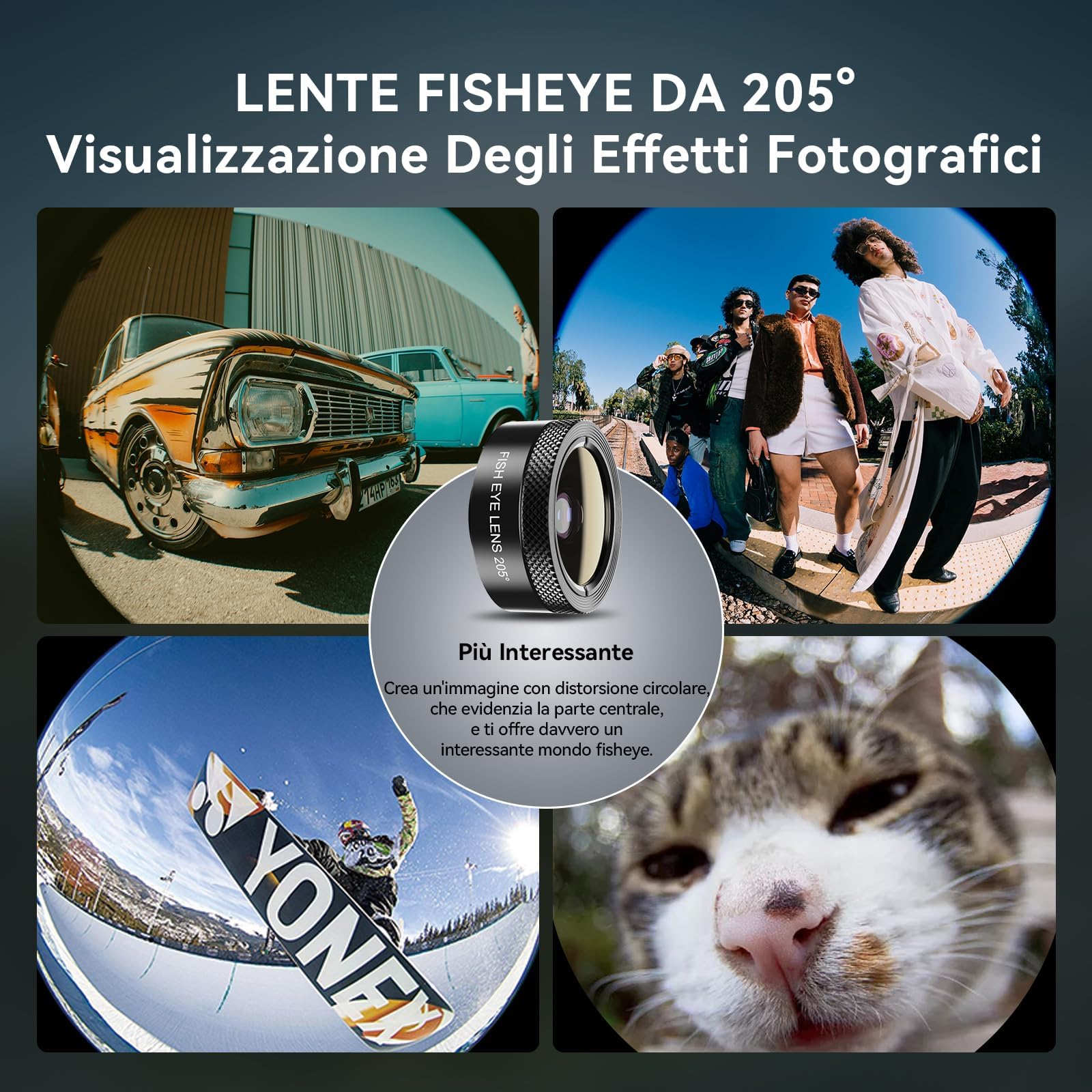 Evil Eye Kit Teleobiettivo 4 In 1 Per Telefono Con 22X, 205° Fisheye & 120° Grandangolo + Clip Universale Per iPhone/Samsung/Android, Perfetto Per Gli Appassionati Di Viaggi, Vlogging & Fotografia