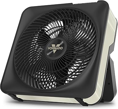 Vornado Model 80X High Velocity Box Fan with Kick Stand, Digital Display, Removable Grille, Variable Speed Control, 1-12 Hour Timer, Powerful Floor Fan for Bedroom, Targeted Cooling Fan, Cool Gray