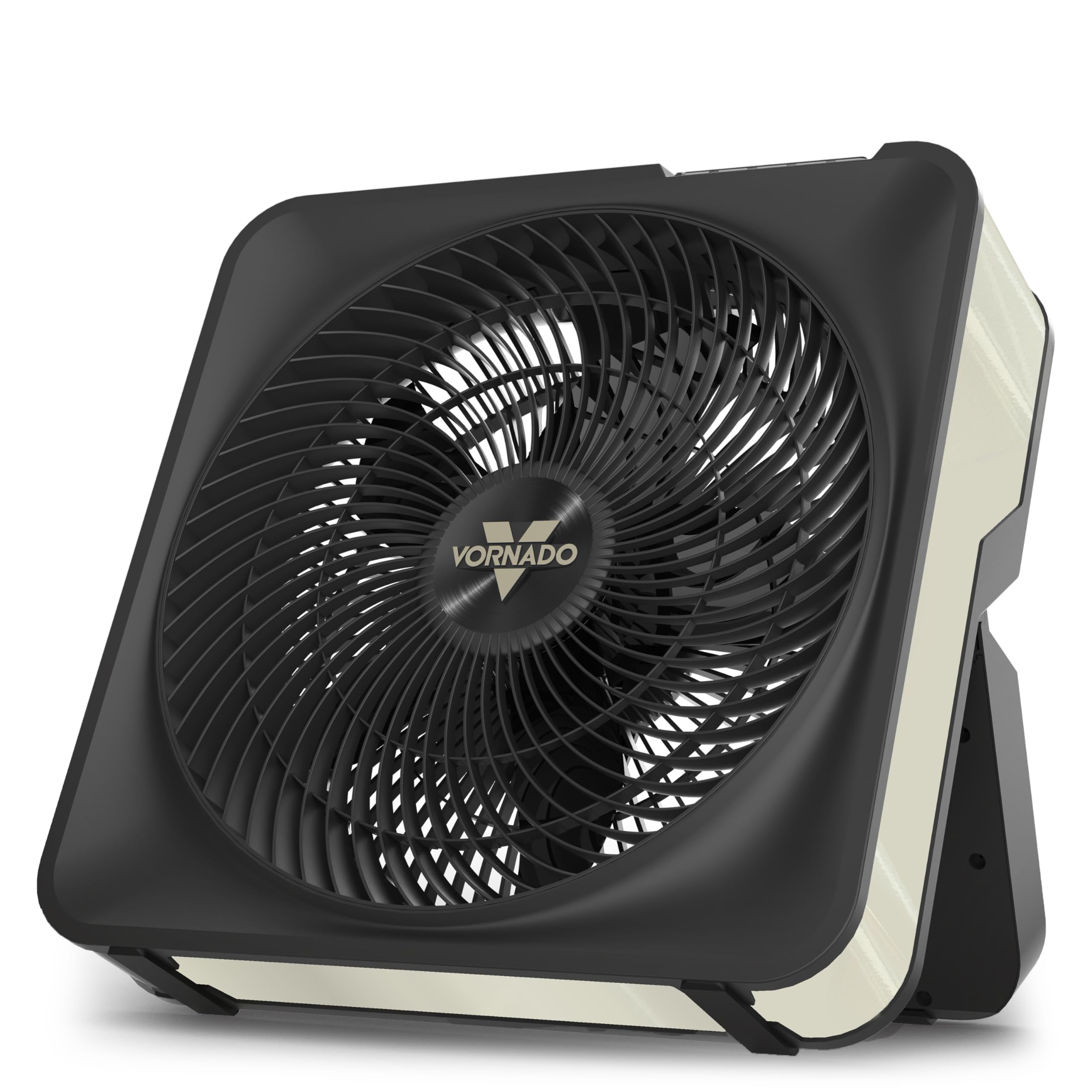 Vornado Model 80X High Velocity Box Fan with Kick Stand, Digital Display, Removable Grille, Variable Speed Control, 1-12 Hour Timer, Powerful Floor Fan for Bedroom, Targeted Cooling Fan, Cool Gray