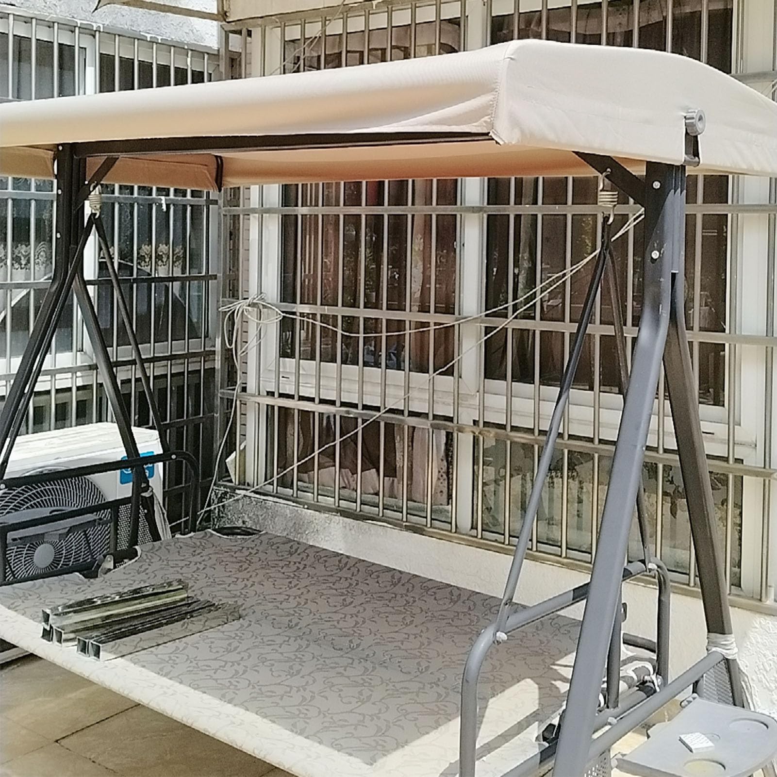 Baldacchino di Ricambio per Dondolo da Giardino per altalene da 2 3 posti,Impermeabile Anti-UV Copertura Superiore Baldacchino per Cortile Parco Balcone